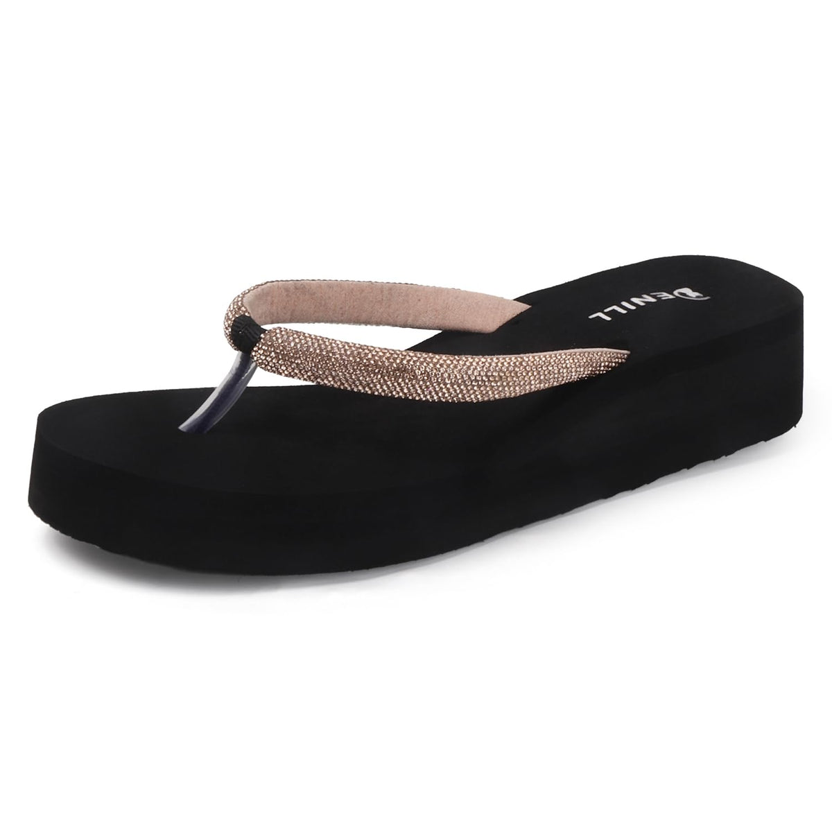 Denill Womens Glitter Strap FlipFlop (Gold) Uk7 7
