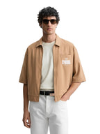 The Indian Garage Co Mens Warnter Bros Oversized Solid Stretchable Shacket Jacket