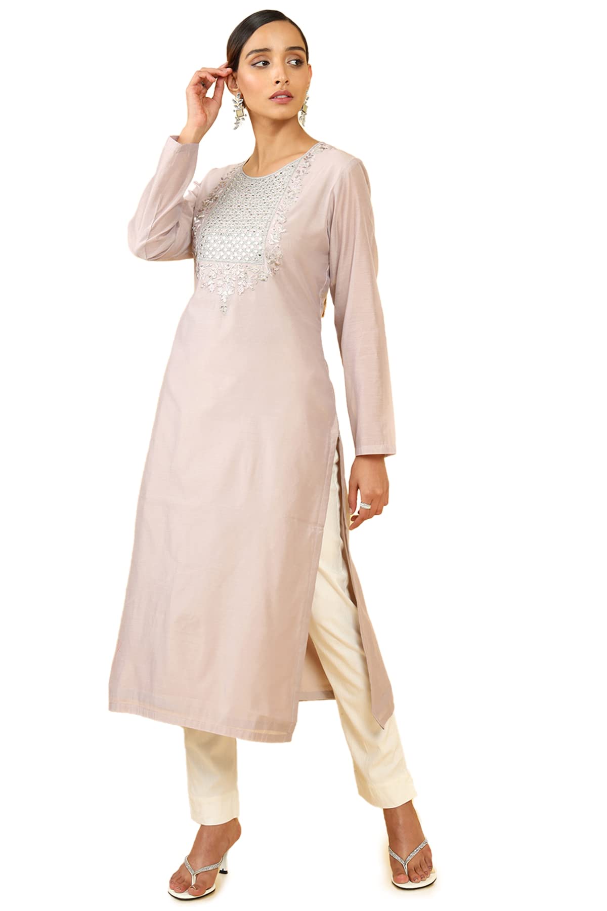 Soch Women Embroidered Chanderi Kurta