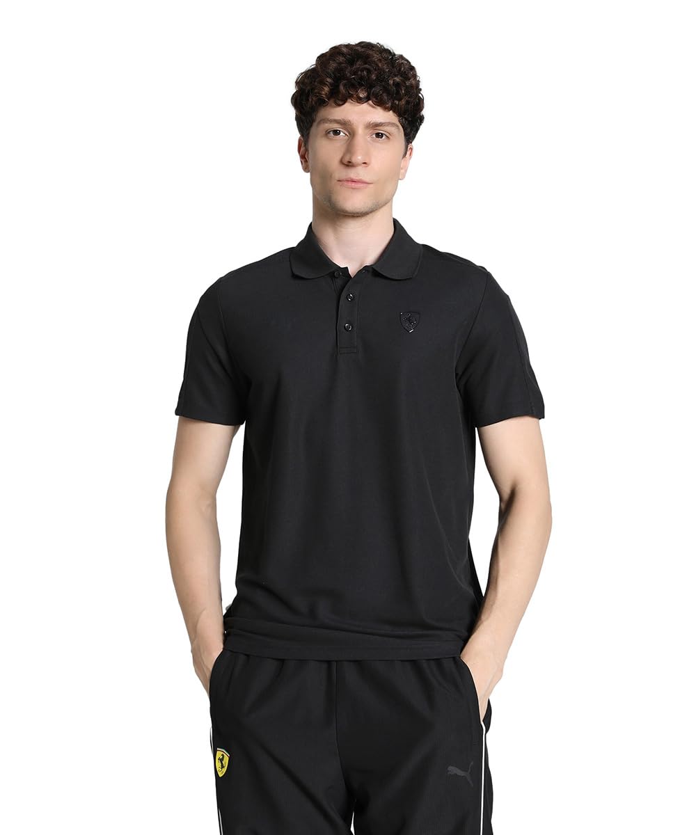 PUMA Men, Ferrari Race Tonal Polo, Black, 2XL, (63129701) 2
