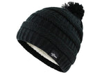 Fear0 NJ Warmest Plush Insulated Lining Knit cable Pom-Pom Beanie Hat Women(D0102H79VM6)