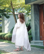 ANNI DESIGNER Womens Rayon Blend Printed Straight Kurta with Pant & Dupatta (Mirai WHITE-VKS02_L_White_Large)
