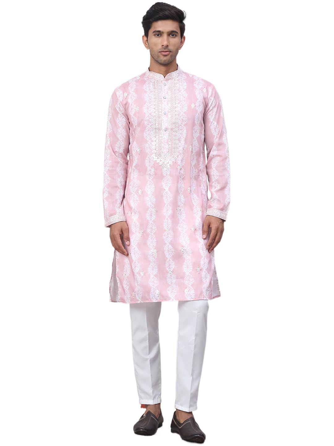 Jompers Mens Tie Dye Embroidered & Sequin Kurta Pyjama Set