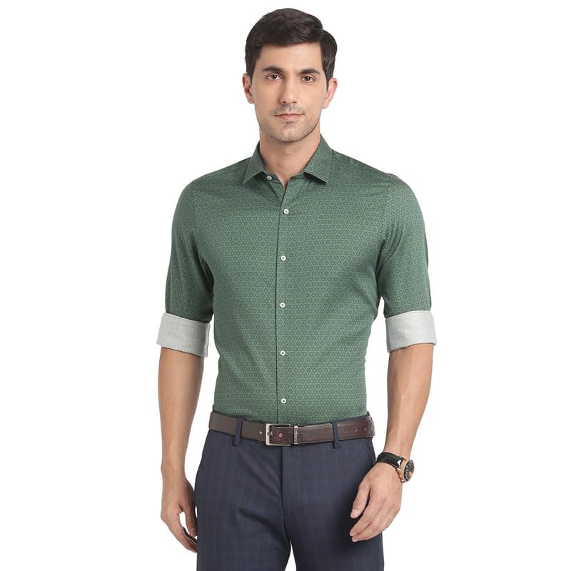 Turtle Men Pure Cotton Sea Green Checked Slim Fit Party Shirts