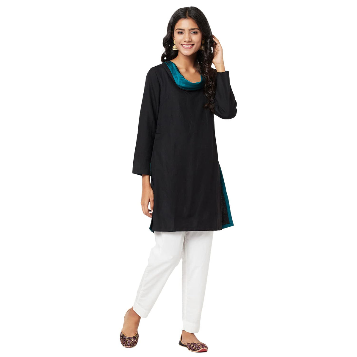 Fabindia WomenS Solids Regular Tunic_Black M