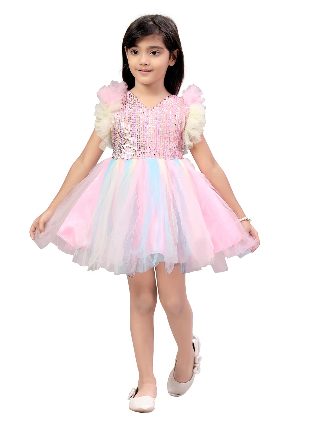 Aarika Baby-Girls Knee Length Dress (Fk-3018_Pink_18)