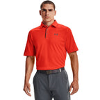 Under Armour Men's Tech Golf Polo, Phoenix Fire (296)/Pitch Gray, Large