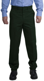 Red Kap Mens Stain Resistant, Flat Front Work Pants, Spruce green, 46W x 30L