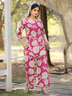 Tee Projekt Cotton Ethnic Wear Co Ord Set For Women | Travel Co Ord Set For Women Pink