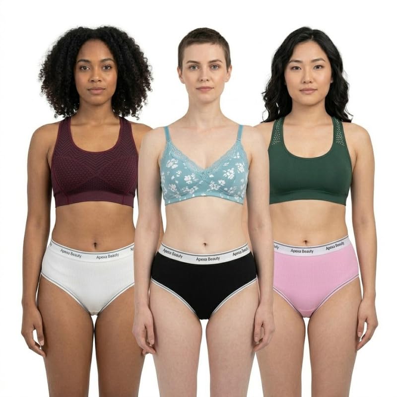 Sewneed WomenS Ribbed Cotton Hipster Panty Soft Stretch MidWaist Briefs Breathable Everyday Innerwear Comfortable Panties Pack 