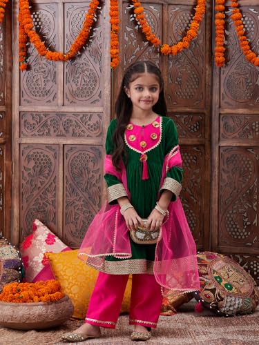 Pspeaches Girls Silk Blend Kurta Set
