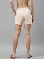 Enamor Essentials Womens Relaxed Fit Mid Rise 100% Cotton Mid-Thigh Length Shorts With Adjustable Waistband & Pockets - E078(E0
