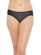 Clovia Womens Low Waist Animal Print Bikini Panty with Powernet Panels (PN1649A05_Grey_XXL)