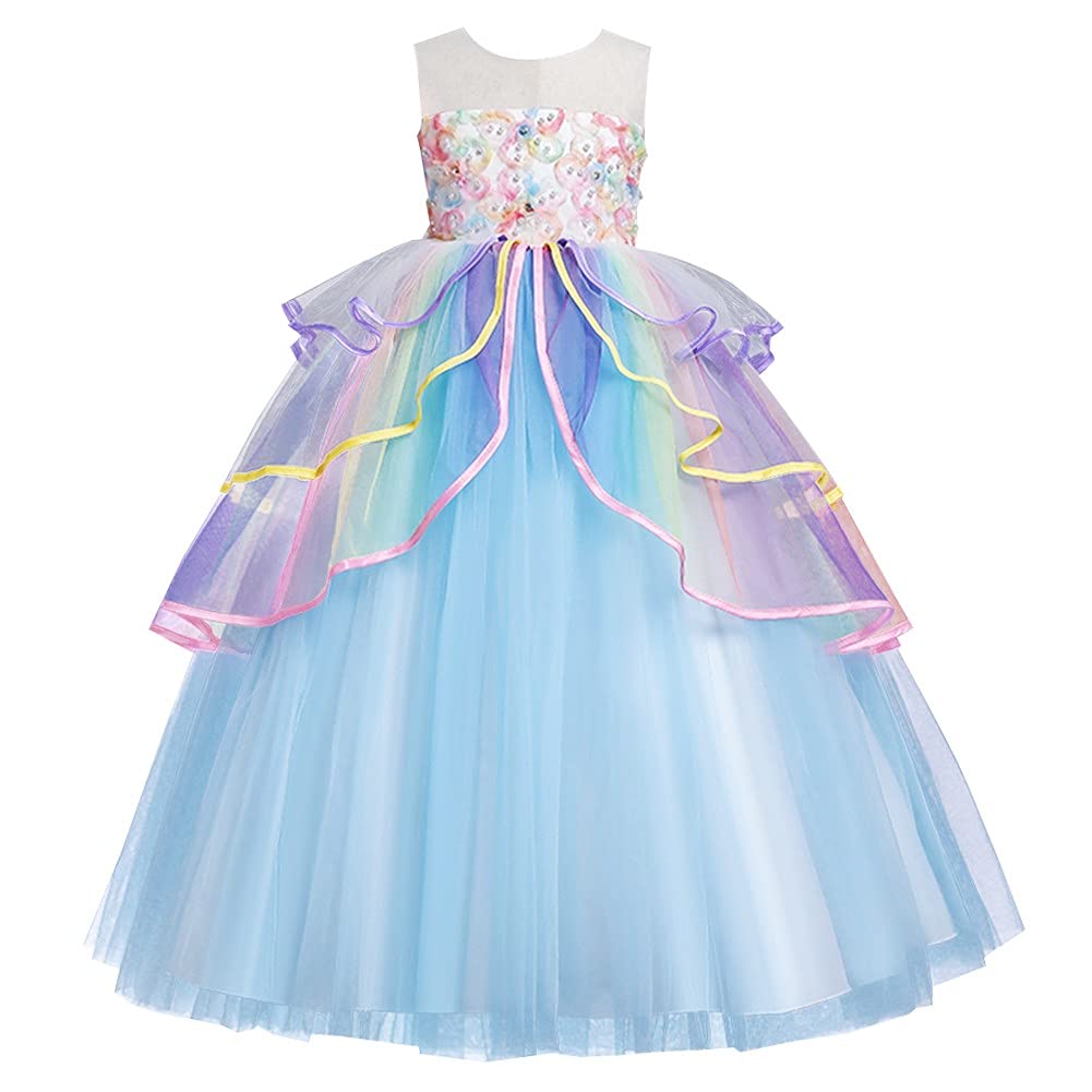 MYRISAM Unicorn Costume Princess Birthday Pageant Party Halloween Cosplay Christmas Long Maxi Tulle Fancy Dress Up Outfits