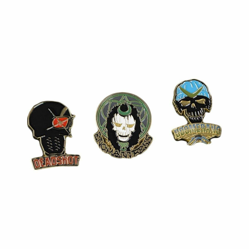 QMx Suicide Squad Lapel Deadshot, Echantress and Captain Boomerang Pin Set