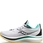Saucony Women's Endorphin Speed 2 Running Shoe, White/Black/Vizi, 5