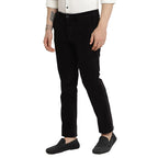 Turtle Men Corduroy Solid Ultra Slim Fit Navy Blue Casual Trouser