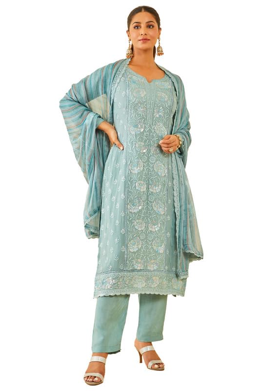 Soch Women Floral Embroidered Unstitched Dress Material