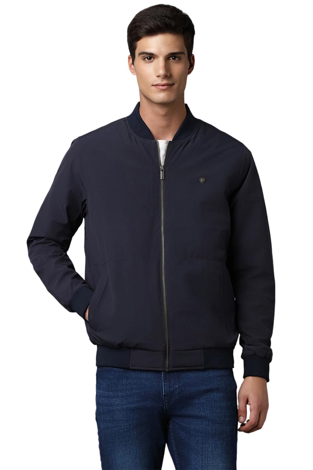 Louis Philippe MenS Polyester Standard Length A-Line Coat (Lpjkmbofu00843_Navy, 2Xl