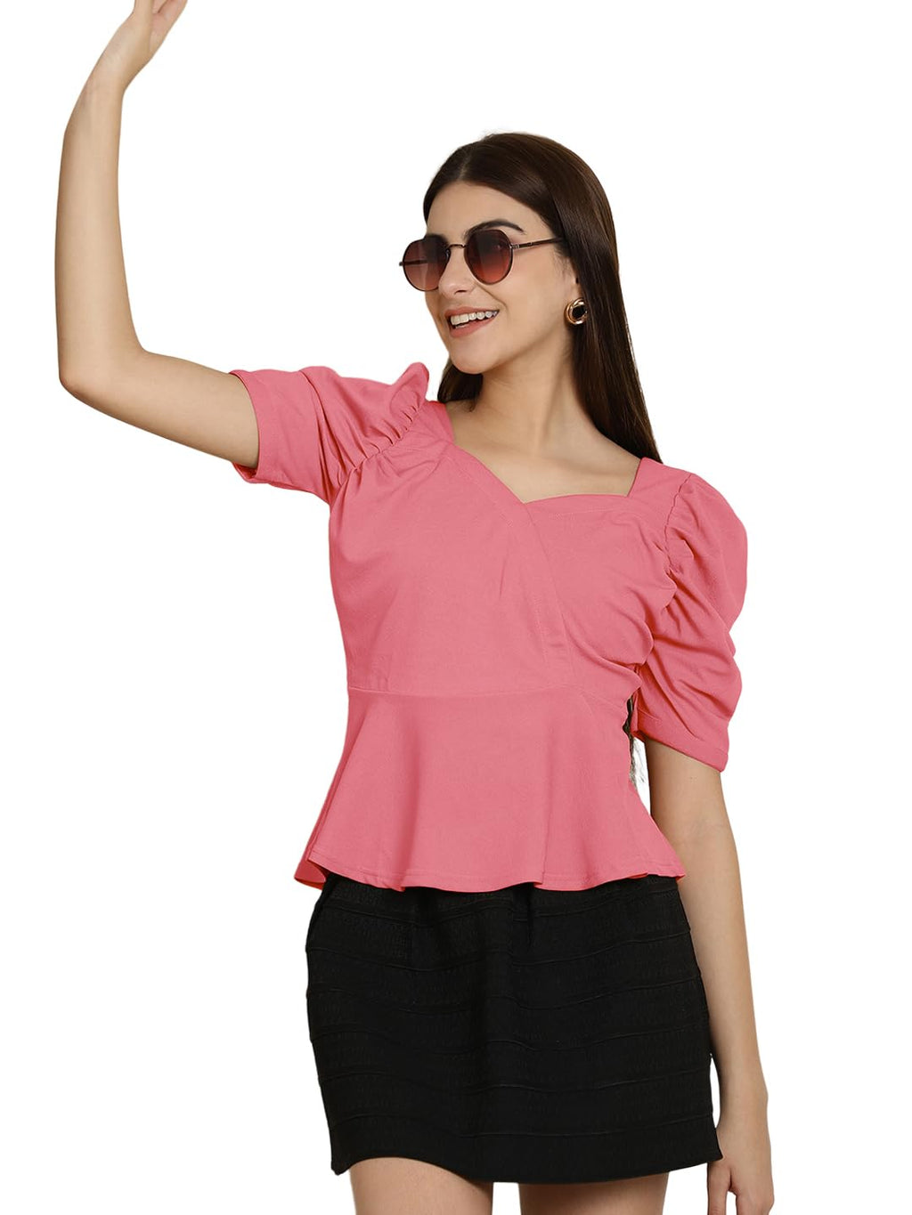 Tee Projekt Solid Stylish Casual Slim Fit Top & Tunic for Women & Girls| Trendy Western Tops for Women Stylish