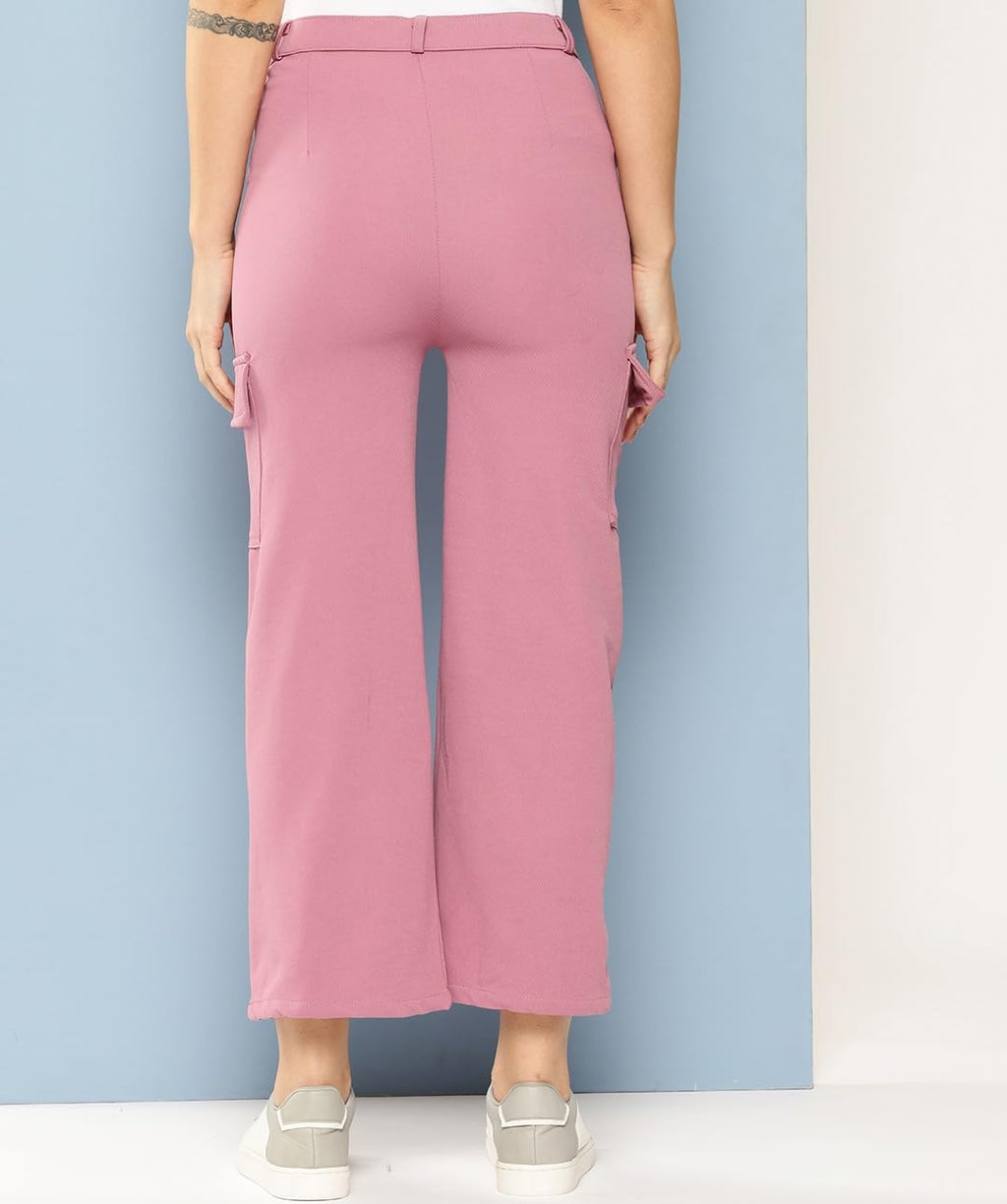 Aarika Girls Casual Wear Pink Colour Solid Nylon Pant (9-14 Years)