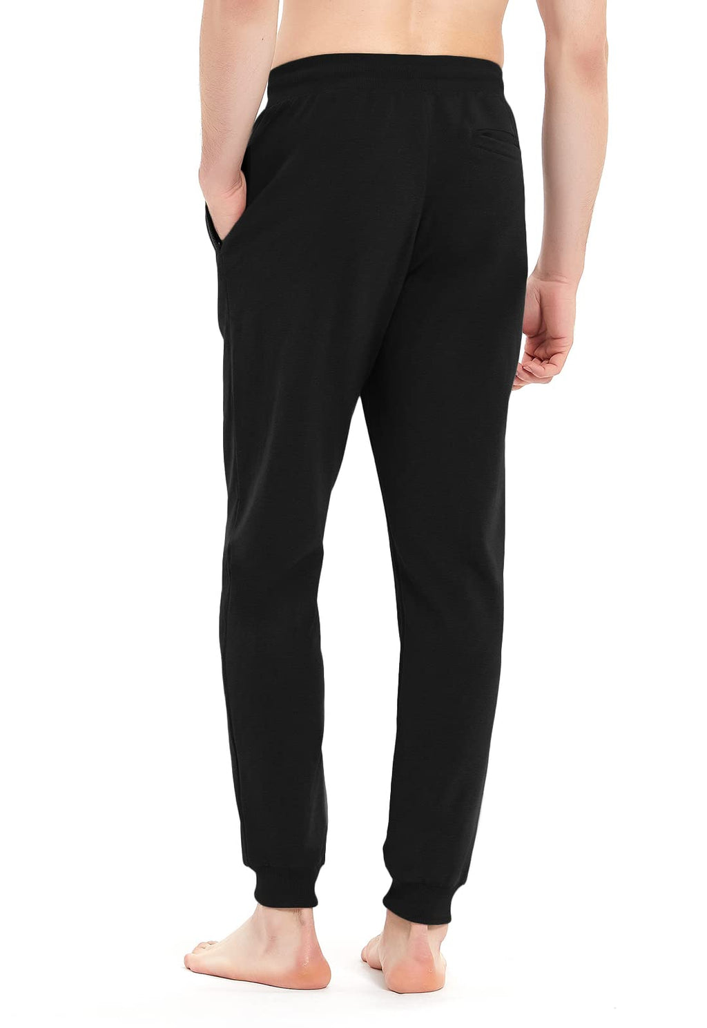 Idtswch 36 Long Inseam Mens Tall Sweatpants Extra Long Joggers Pant with Zip Pockets Black