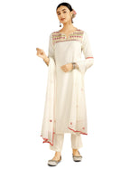 Kaari Rayon Staple WomenS Kurta Set (Kaaaw24Wskd-92030_Frangipani Cream