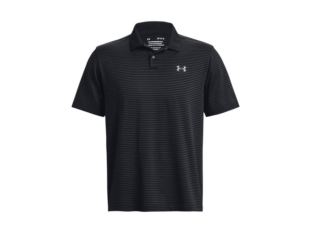 Under Armour 1377376-1-SM Men's UA Matchplay Stripe Polo Black SM