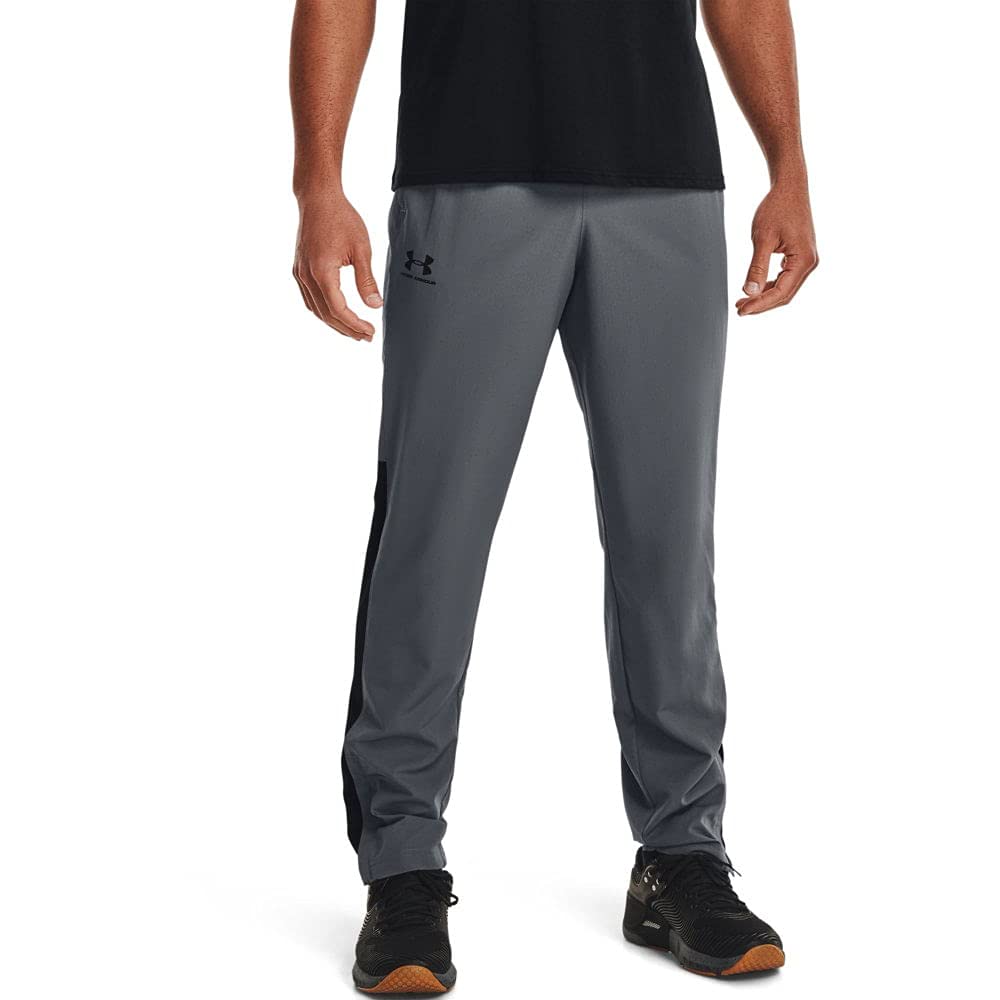 Under Armour Men's Woven Vital Workout Pants, Pitch Gray (012)/Black, Medium Tall