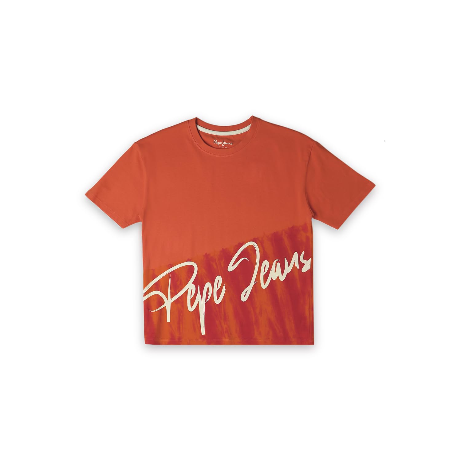 Pepe Jeans BoyS Tie-Dye Oversized Fit T-Shirt (Pb503869_Peach Orange