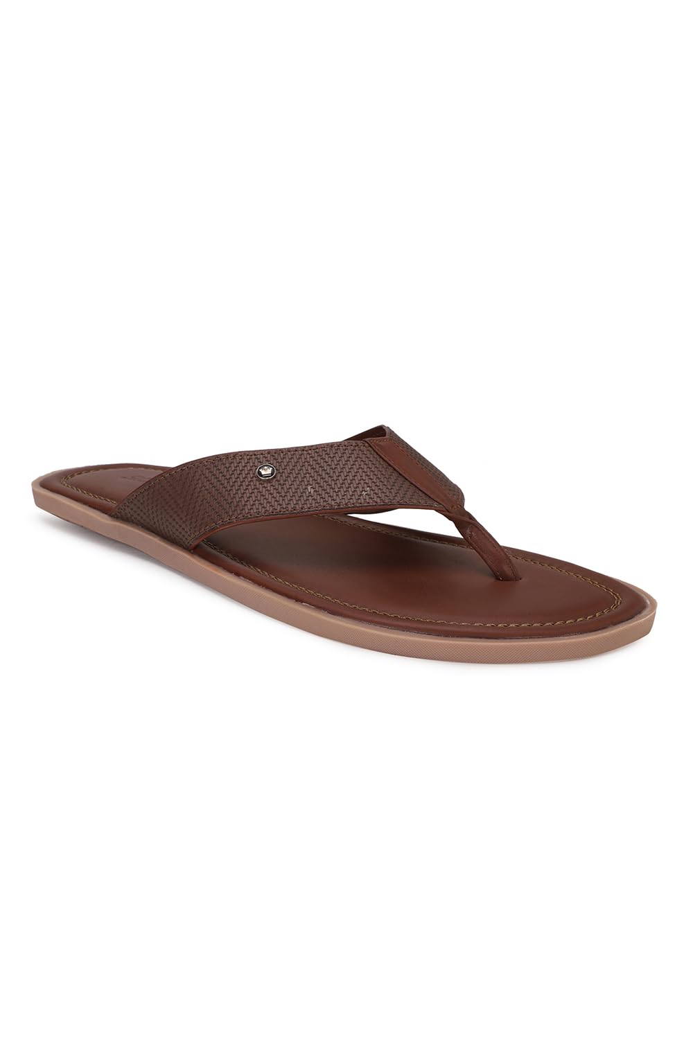Louis Philippe Men Maroon Textured Flip Flops