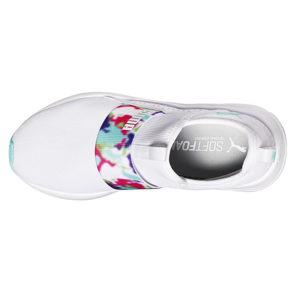 PUMA Softride Sophia Slip-On Bleached Puma White/Aruba Blue 6 B (M)