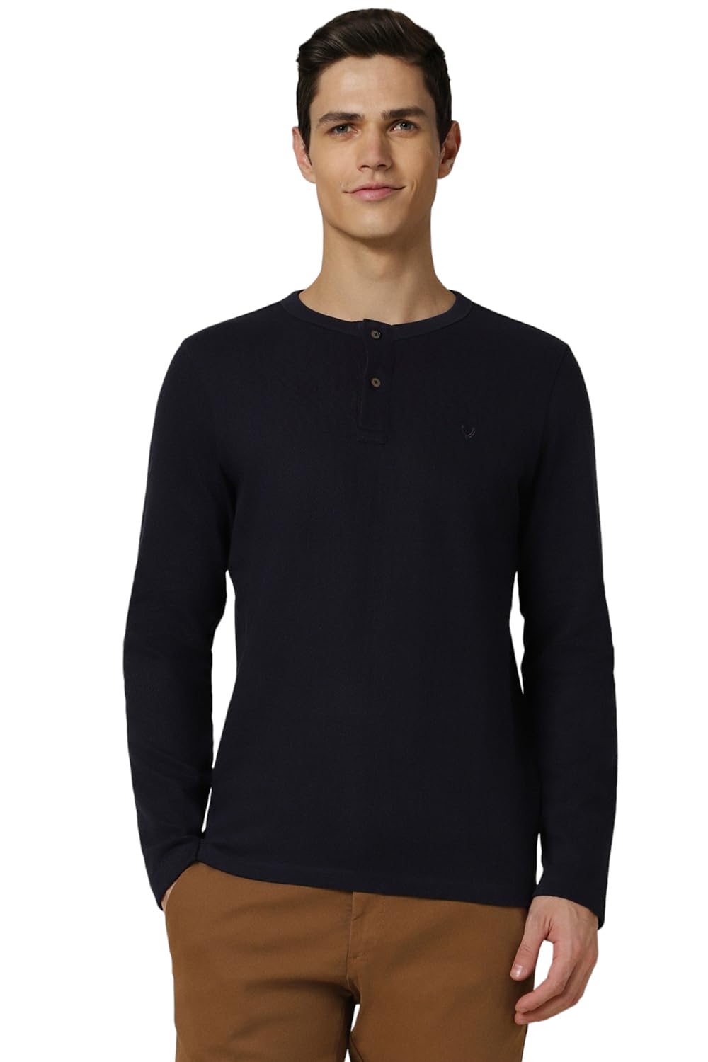 Allen Solly Men Printed Solid Crew Neck T-Shirt