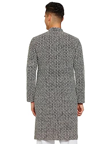 Be Active MenS Traditional Embroidered Lucknowi Full Sleeves Kurta || Cotton Kurta For Men || Men Kurta For Wedding || Kurta Fo