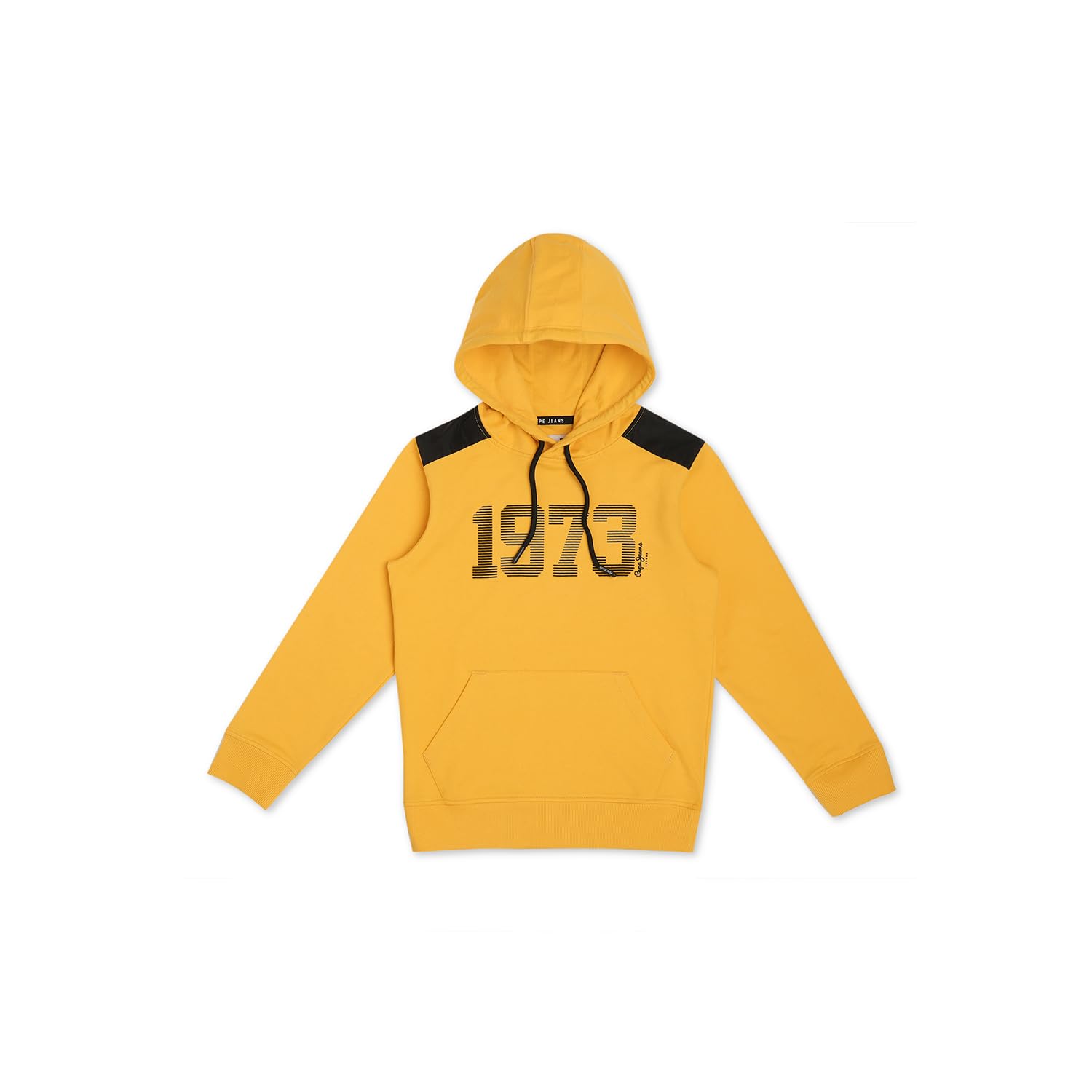 Pepe Jeans BoyS Pure Cotton Hooded Neck Sweatshirt (Pb581578_Gold Yellow