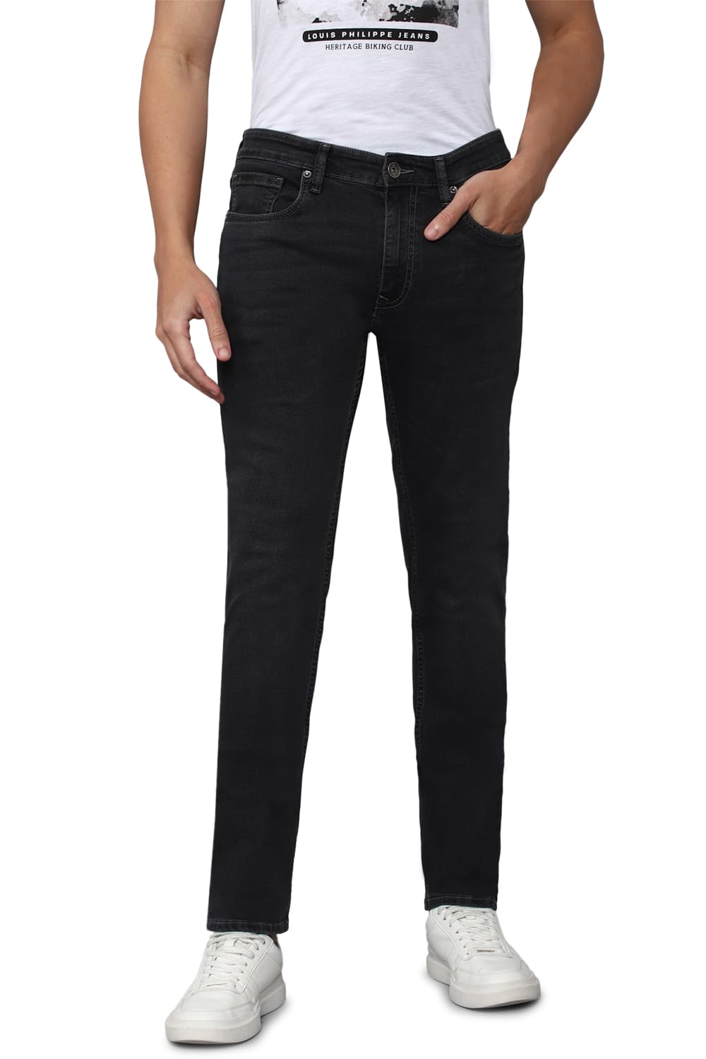 Louis Philippe Men Low Rise Super Skinny Jeans (Lrdncsspq02416_Navy, 36)