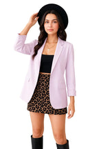 Kotty Womens Soild Regular Fit Full Sleeve Formal -Casual Blazer(Purple,L)