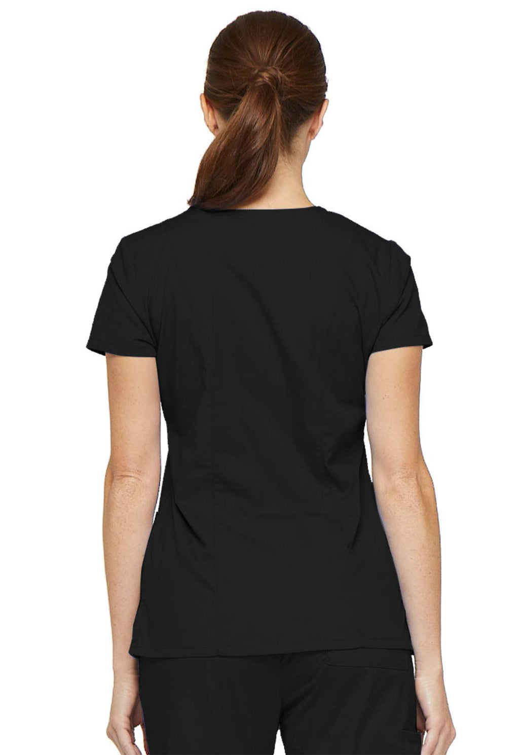 Dickies EDS Signature Women Scrubs Top V-Neck 85906, XS, Black