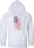 Graphic Pullover,Distressed Flag, White, L