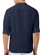 Finivo Fashion MenS Cotton Blend Full Sleeve Regular Fit Short Kurta Navy
