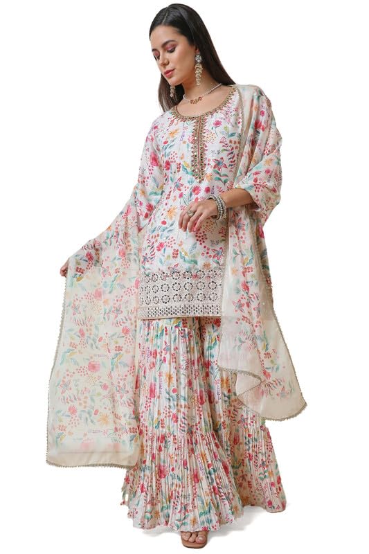 Soch Women Brasso Botanical Print Suit Set with Dupatta