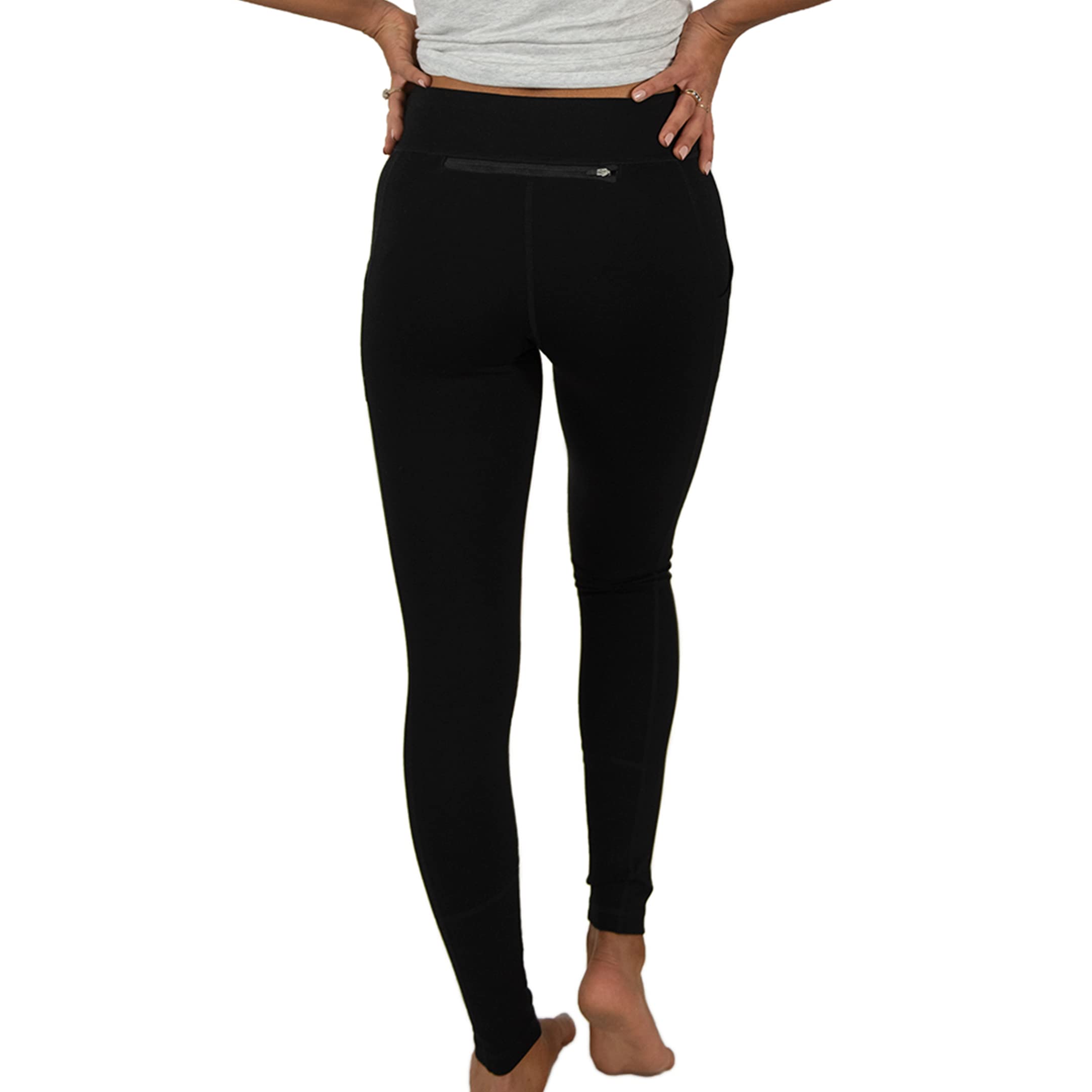 Bamboo Pieced Athletic Legging - Black by Cariloha for Women - 1 Pc Legging (XS)
