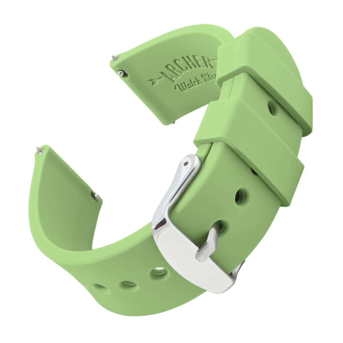 Archer Watch Straps - Silicone Quick Release Soft Rubber Replacement Watch Bands (Tea Green, 22mm)