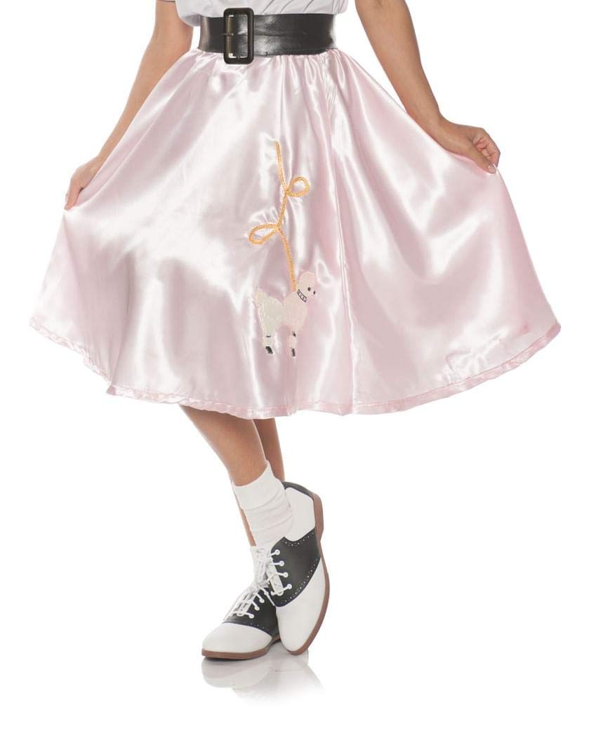 Pink Satin costume Poodle Skirt, Medium
