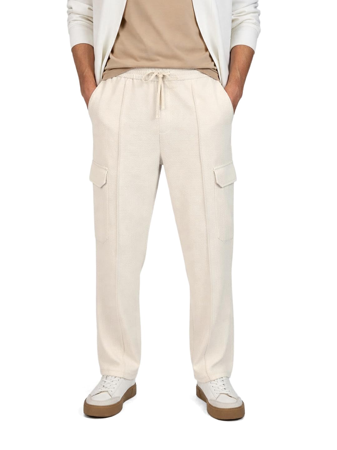 The Indian Garage Co Mens Loose Fit Mid-Rise Stretchable Joggers