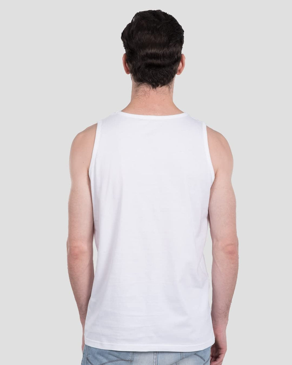 Bewakoof Mens Typography 100% Cotton Vest - Regular Fit, Round Neck, Sleeveless White