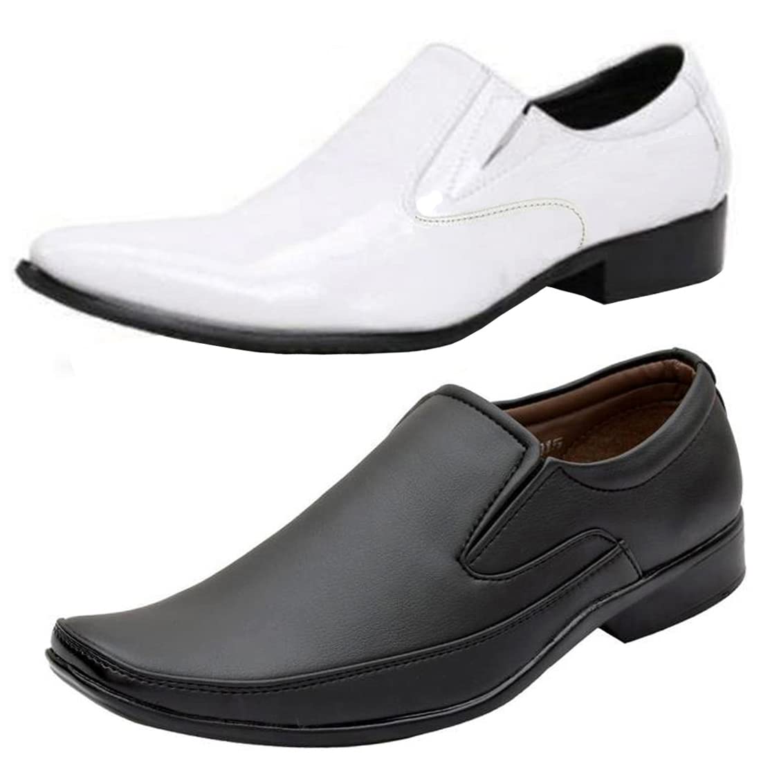 Latest Trendy Formal Shoes/Party Shoes/ 2 Shoes Combo with Free Belt for Men and Boys (BAZAAR8915_VTR401Wht) Multicolor 10