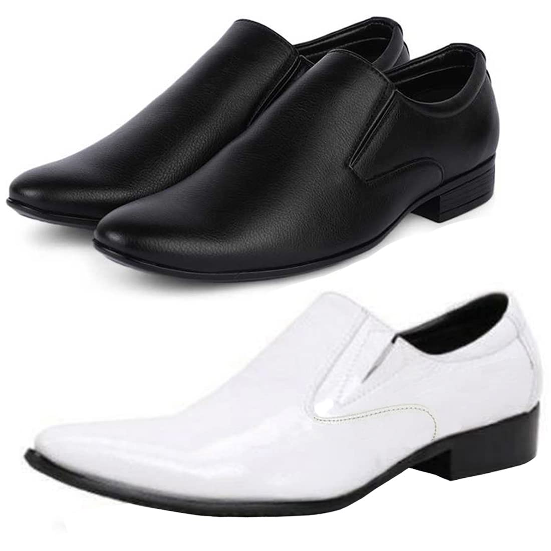 Stylish Trendy Formal Shoes/Party Shoes/ 2 Shoes Combo with Free Belt for Men and Boys (BAZAAR7963_VTR401Blk) Multicolor 8