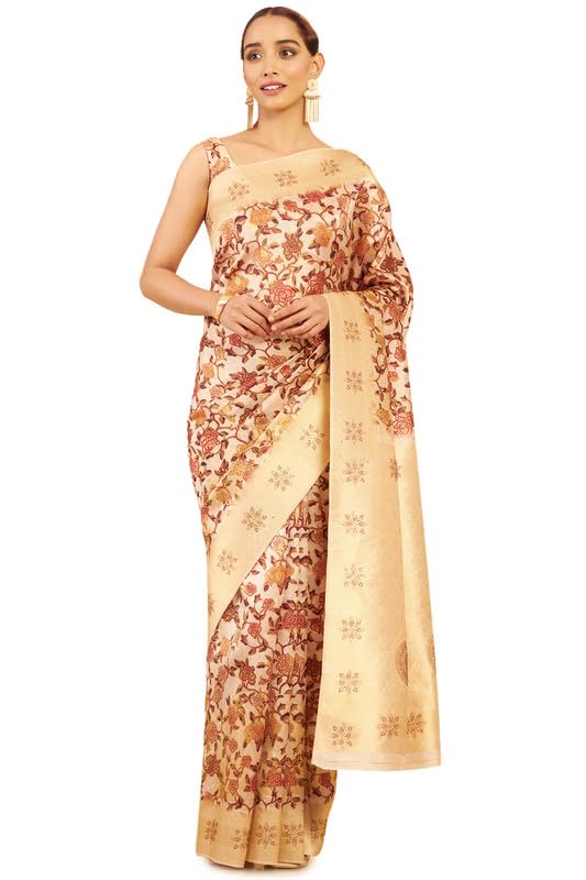 Soch Women Tussar Silk Kalamkari Saree