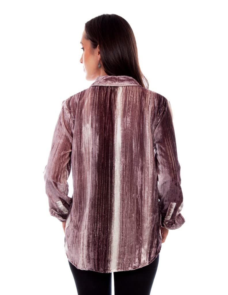 VELVET BUTTON DOWN FRENCH CUFFS BLOU